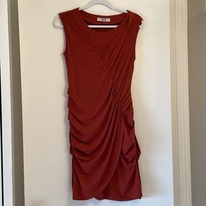Copper/rust sleeveless body con dress